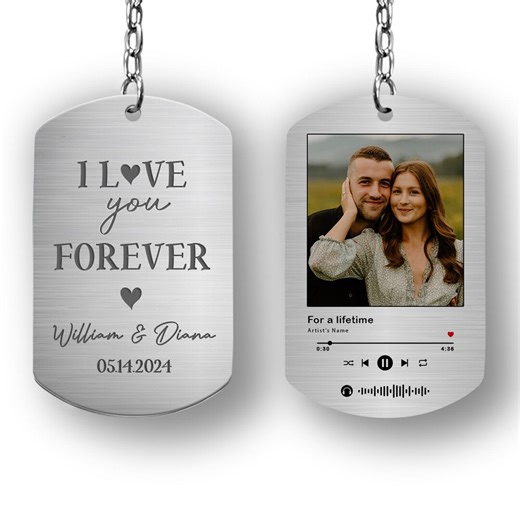 Personalized Keychains for Men, Personalized Keychains With Photos, Minimalist Key Accessories, Laser-engraved Metal Keychains - Etsy