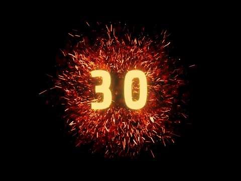 30 Second Countdown Timer - Fire Sparks & Explosion Effect