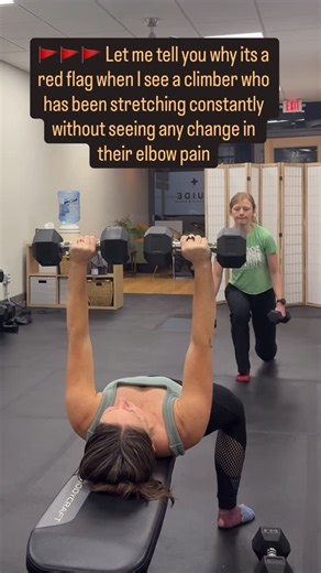 Katy Kelly, DPT🏔️ Injury Rehab Coach on Instagram: "Here’s what I see ⬇️ I just saw a climber who has been dealing with elbow tendinitis since July and has been stretching every day because the orthopedic doc gave him a steroid injection and one exercise - a stretch for a tendon injury. He hasn’t had any chance in symptoms, just highs and lows of how irritated it is. Stretching doesn’t meaningfully change symptoms for most tendon injuries but it is often the one solution people are given. ‘Do t