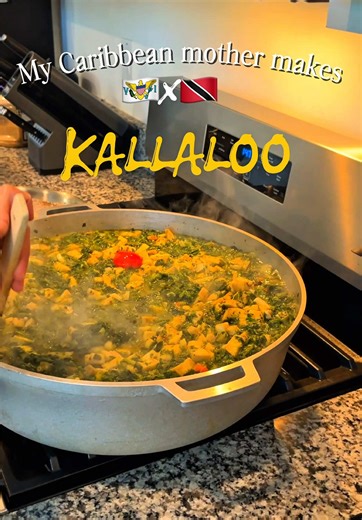 Kallaloo is a famous Caribbean dish 🥘popular in Trinidad🇹🇹 & the Virgin Islands🇻🇮made with leafy greens, okra, coconut milk, and seasonings passed down through generations.🥬 #trinidad #virginislands🇻🇮 #caribbeanfood #caribbeantiktok #🇯🇲🇹🇹🇭🇹🇩🇴🇵🇷🇨🇺🇬🇾🇧🇧🇻🇮🇸🇷🇧🇸🇧🇿🇦🇼🇩🇲🇻🇨🇱🇨🇬🇩🇦🇬