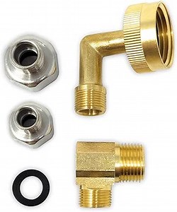 Appliance Pros Dishwasher Fitting Gooseneck Swivel Compression Connector, Elbow Fitting Adapter, Brass Hose, Pressure Tubing, (2.5 x 1.87 x 1.25 inches)
