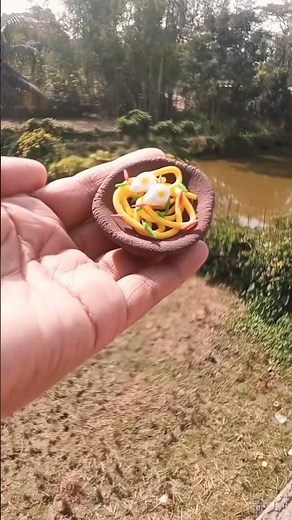 Make a Noodles 🍜 🍜 with Clay #ytshorts #diy #tranding #clayart #craft #noodles #claycraft #foryou