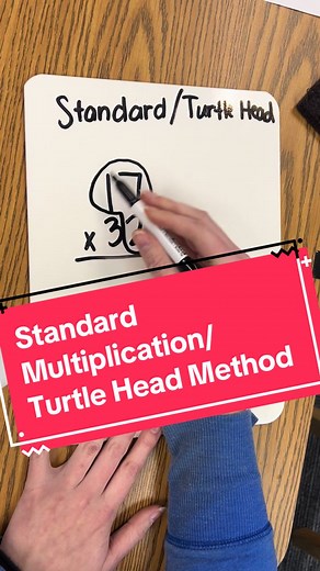 Multiplication - Standard Algorithm/Turtle Head Method for Multi-digit Multiplication #multiplication #standard #math #mathteacher #teacher #teacherlife #strategies #method #multidigitmultiplication #multidigit #turtlehead #multiply #teaching #mathhelp #mathematics #elementarymath #