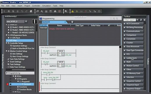 欧姆龙NJ软件入门操作举例