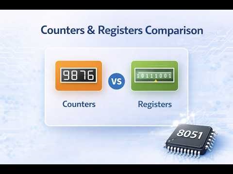 Counters vs Registers in 8051 Microcontroller | Comparison Explained | PLC, MICRO CONTROLLER & SCADA