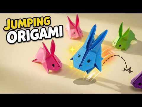How to Make a Jumping Origami Bunny 🐰 (Easy Paper Trick!)