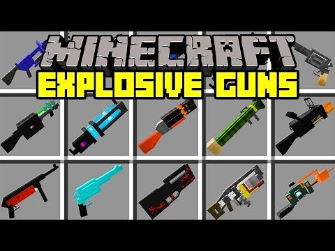 Minecraft EXPLOSIVE GUNS MOD! | BUILD OP WEAPONS TO FIGHT ZOMBIE APOCALYPSE! | Modded Mini-Game