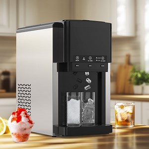 Advwin 3 in 1 Water Dispenser with Ice Maker Countertop, Bullet Ice, Crushed Ice, Water Cooler, 44Lbs/24H, 12 Ice Cube/6Min, Self-cleaning, 4Lbs Ice Storage, Home, Kitchen, Party, RV