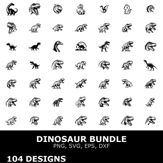 Dinosaur SVG Bundle, Dinosaur Clipart, Cutting Files for Cricut - Etsy