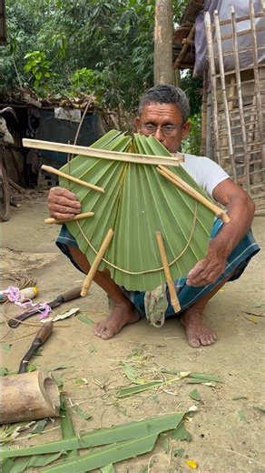 Amazing Palm Leaf Fan Making Skills |Complete Crafting Process.#viral #foryou
