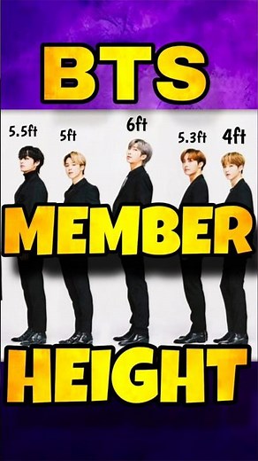 BTS Members Height Comparison 📏 | Who's the Tallest in BTS? #BTS #Shorts #bts