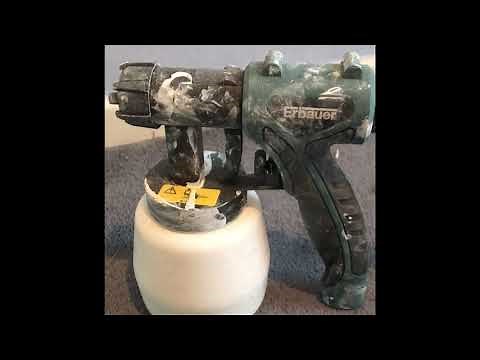 Erbauer HVLP painter sprayer review and spraying results with emulsion paint.