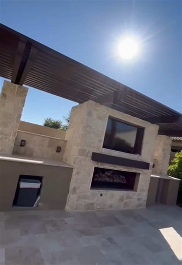 Command attention with bold stone, sharp lines, and a pergola design that dominates — luxury redefined.☄️🧨 📲Call and Schedule your FREE consultation NOW!!! (623) 260 6454 #pergola #arizona #heat #men #futbol #risa #comida #alberca #pool #poolparty