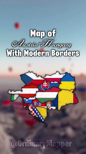 Map of Austria-Hungary with Mordern borders #geographythroughmaps #map #mapguide #geographyculture