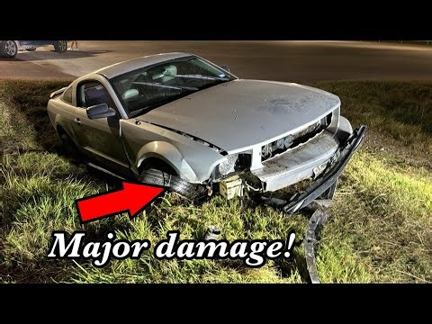 Ford Mustang Crashes Into the Ditch!!