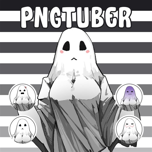 Cute Ghost Girl Pngtuber Avatar Spirit Vtuber Model White Dress Gothic Anime Stream Character Digital Asset Discord Custom Kawaii Twitch Art - Etsy
