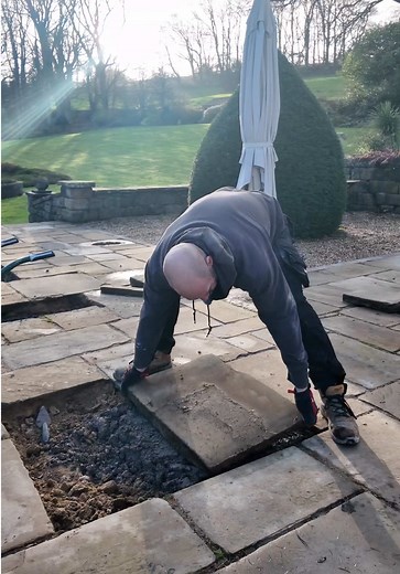 Yorkshire Stone Patio Installation and Concrete Footings