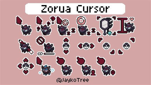 Zorua Pokémon Cursor Pack | Animated Custom Cursors | Pixel Cursors - Etsy
