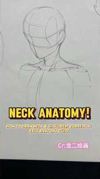 How to Draw Neck & Shoulders Correctly! | Easy Anatomy Guide #howtodraw #shorts #digitalart #art