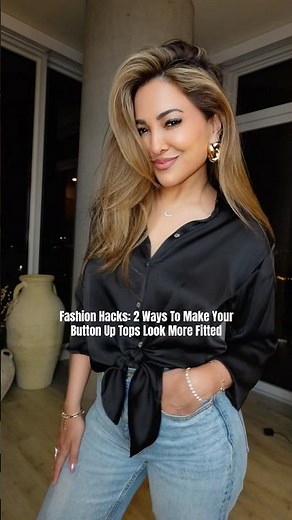 2 Fashion Hacks To Make Your Button Up Tops Look More Fitted ✨ #ootd #shorts #grwm #fashion #style
