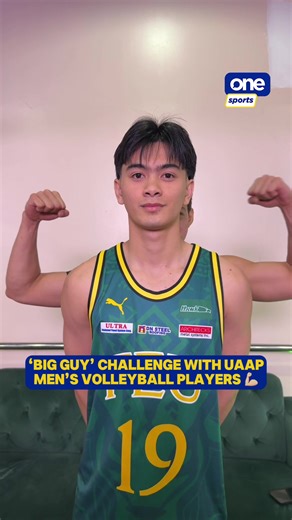FLEX ‘EM 💪🏼 Watch the UAAP men’s volleyball players bring the fun to their Season 88 Media Day with the ‘Big Guy’ challenge! | via Vlon Bandivas/One Sports #OSTimeout #UAAPSeason88 #StrengthInMotionHopeInAction #LegendsStartHere