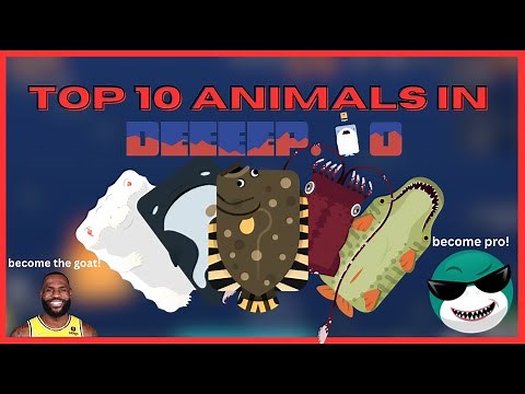 Top 10 BEST animals in Deeeep.io 2023-2024! + gameplay | Deeeep.io - eat fish, become the shark!
