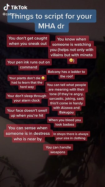 Pt. 2 of things to put into your mha script :) #foryou #mha #shifting #bakugou #myheroacademia #scripting