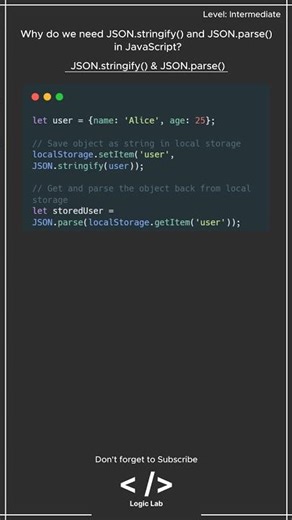 JavaScript Interview Question: JSON.stringify & JSON.parse #javascriptinterview #javascript #webdev