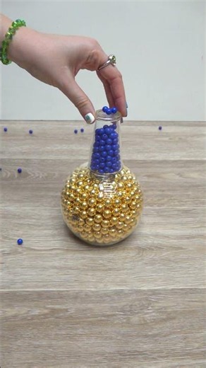 Tower of Blue and Gold Beads Reverse #satisfying #dominomarble #asmr