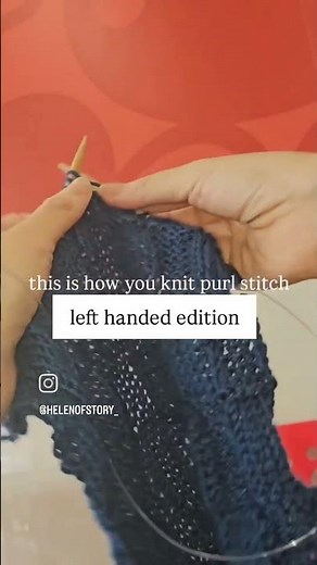 How to Knit Purl Stitch - Left-handed Edition!