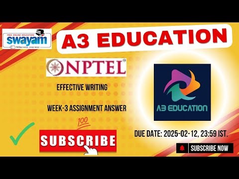 NPTEL Effective Writing Week 3 Assignment 3 Answers Solution Quiz | 2025 - Jan