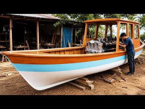 Man Builds THE Fastest Traditional Boat with Engine | Start to Finish by @JJfishing19marine