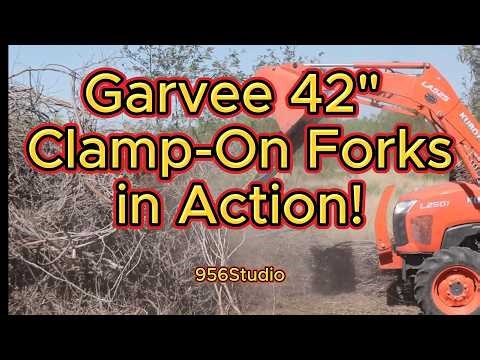 Clamp -On Garvee 42 Debris Forks in Action ! These are a Must Have ! #956studio #garvee #kubota