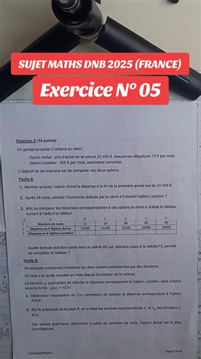 #maths #BREVET #2025 #exercice 5 #dnb #3e #college #collegien #eleves #pourtoi #fyp #apprendresurtiktok #proftiktok #professeur #mathematics #canada_life #france #africa
