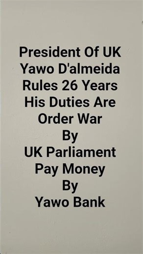 President Of UK Yawo D'almeida Rules 26 Years