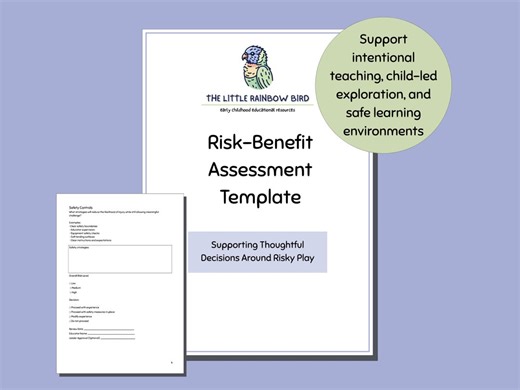 Risk Benefit Assessment Template Risky Play Documentation EYLF Aligned Childcare Preschool Safety Planning Early Childhood Printable Guide - Etsy