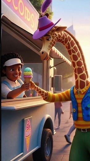 “When a Giraffe Moves to the City😂| Funny Pixar-Style AI Short Movie” #animation #cartoon #disney