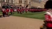 Prince William presents new colours to 1st Battalion Irish Guards;...