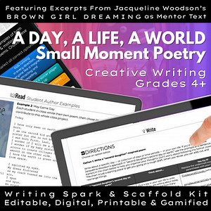 Small Moment Graphic Organizer Creative Writing Scaffold Brown Girl Dreaming