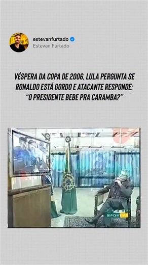 Estevan Furtado | Era junho de 2006, véspera de Copa do Mundo, e a seleção brasileira já estava na Alemanha quando rolou aquela videoconferência que entraria... | Instagram
