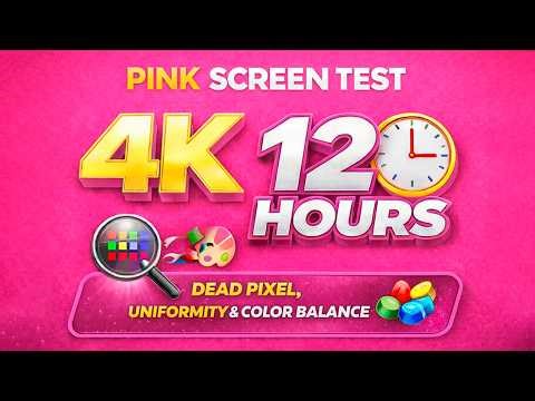 Pink Screen Test 4K – 12 Hours | Dead Pixel, Uniformity & Color Balance Test