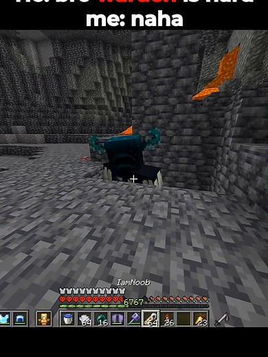 Bro warden is hard me naha #minecraft | Warden Minecraft