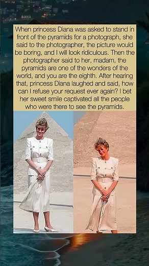 The photographer tricked shy Diana into a big smile