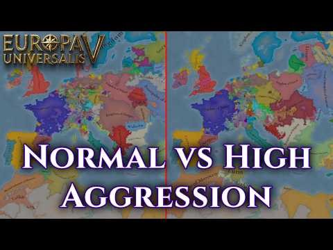 EU5: Normal vs High Aggression - Dual Timelapse