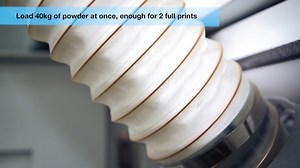 Explore Stratasys' advanced powder handling in our latest video. See how our system lets you load 40 kg of powder—enough for two full prints without refilling. Print lights-out #production over night and never run out again. No costly hardware needed and with a closed filling system, it means our process ensures a clean workspace and eliminates manual handling. #additivemanufacturing #SAF #MakeAdditiveWorkForYou #addstratasys | Stratasys