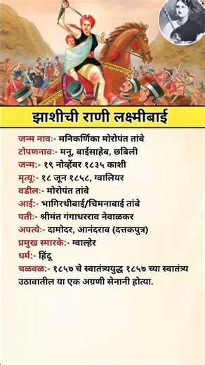 झांसी की रानी लक्ष्मीबाई का जीवन परिचय | Rani Lakshmibai Biography | Jhansi Ki Rani #biography #gk