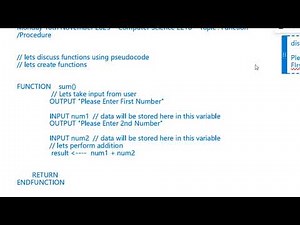 Function and Procedure | Learn How to Create Functions & Procedure | Cambridge syllabus | O Level