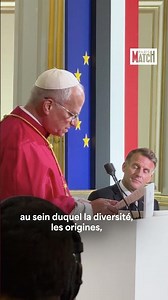 At the Élysée, Pope Leo XIV delivers his speech in French to Emmanuel Macron 🇫🇷