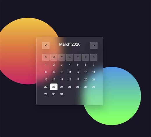 See this #Glassmorphism calendar on the #codepen collection of cool #CSS calendars! https://codepen.io/vaibhav-khating/pen/BaedQmr (link to full set: https://freebiesupply.com/blog/css-calendar-ideas/ ) | AI, Creativity, and Computer Graphics
