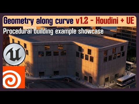 Procedural building with Geometry along curve HDA v1.2 Houdini 21.0+